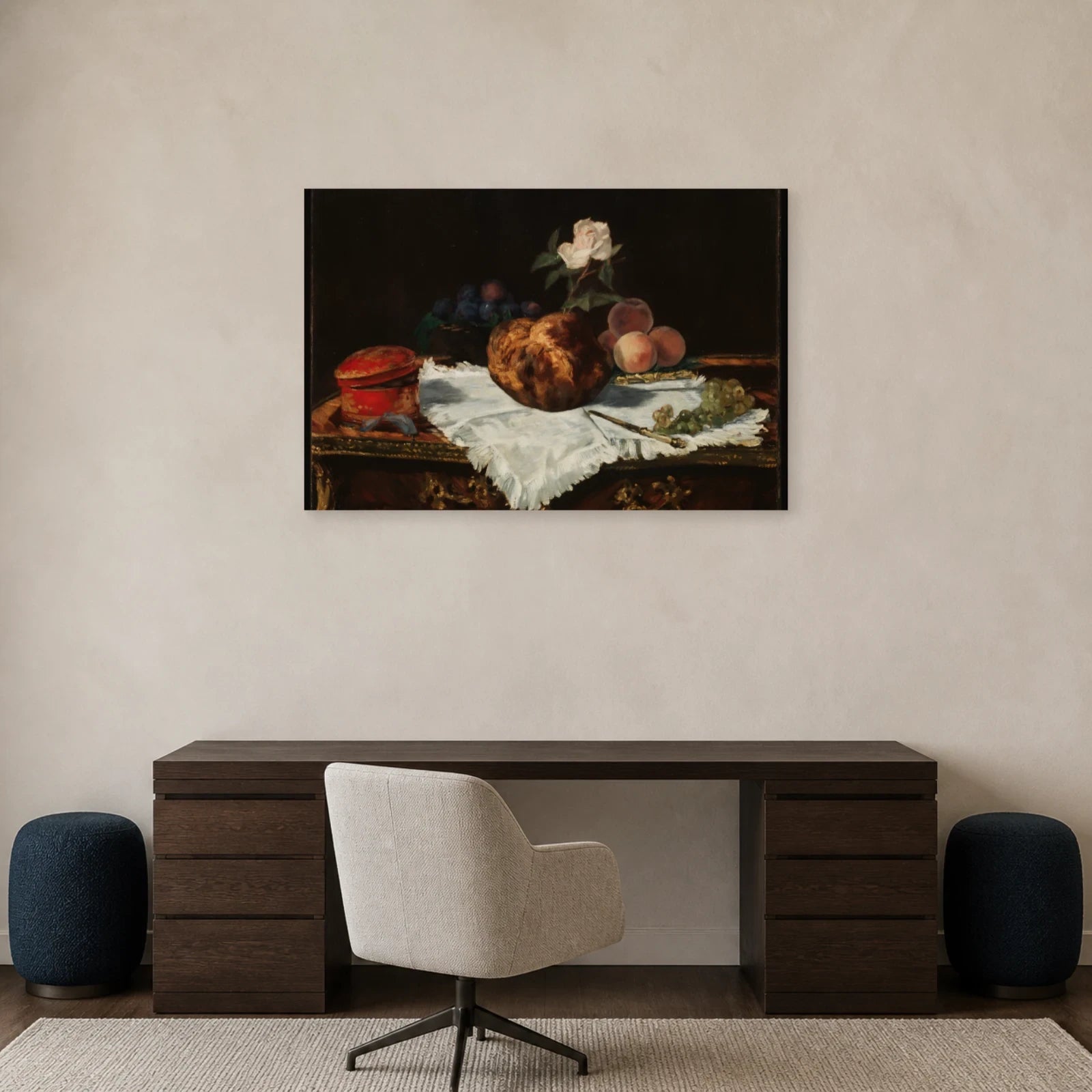 Tableau La Brioche – Édouard Manet dans un bureau - Art Virtuoso