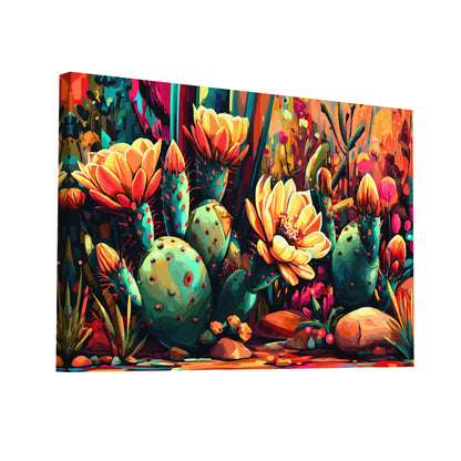 Product Hero 3D WebP Tableau Cactus Fleuri du Mexique - Floraison Sauvage et Beauté Désertique - Art Virtuoso