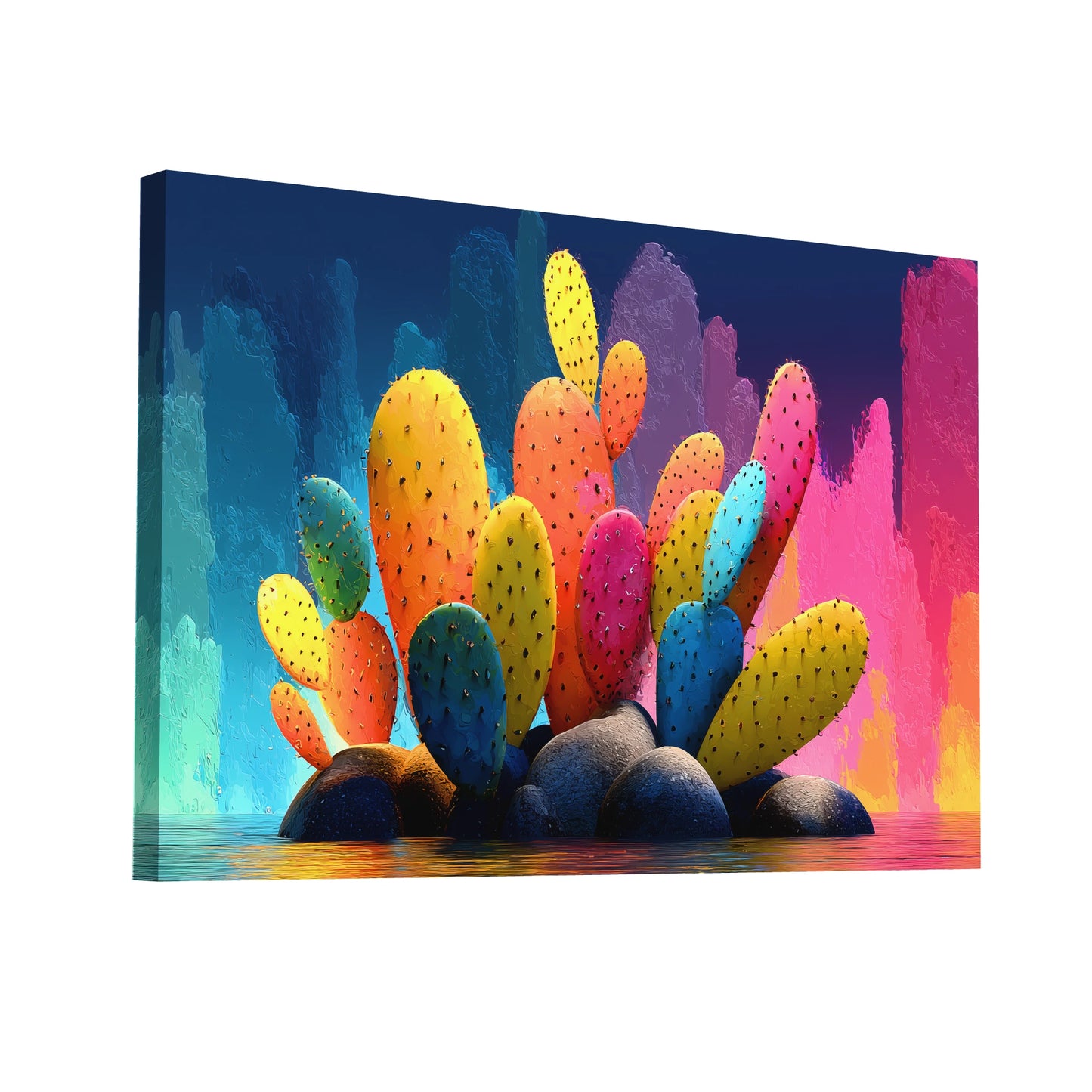 Product Hero 3D WebP Tableau Cactus Moderne : Jardin Pop - Art Virtuoso