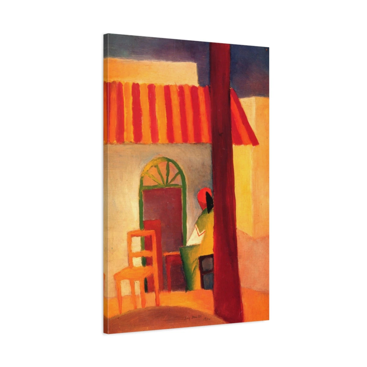 Tableau Café turc I – August Macke - toile 3D avec bords imprimés - Art Virtuoso