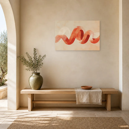 Tableau Calligraphie Ornementale Terracotta dans une entree ou un couloir - Art Virtuoso