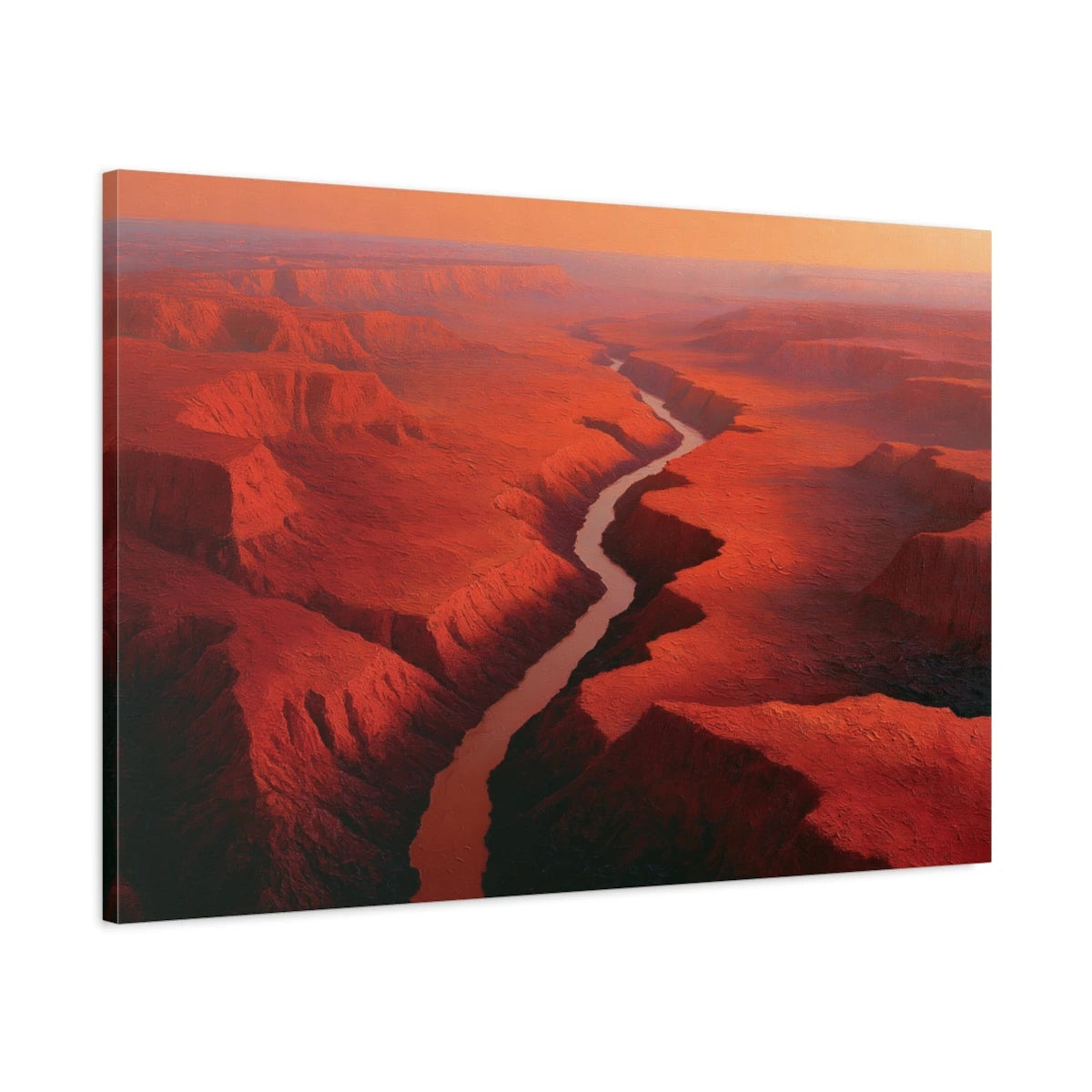 Vue latérale du tableau canyon rouge sur châssis