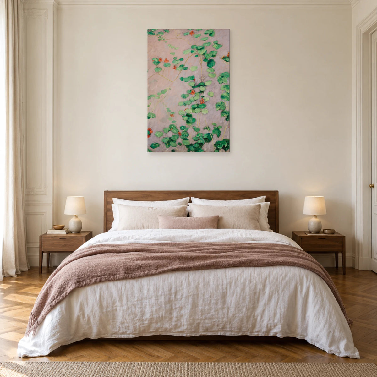 Tableau Capucines de Caillebotte dans une chambre - Art Virtuoso