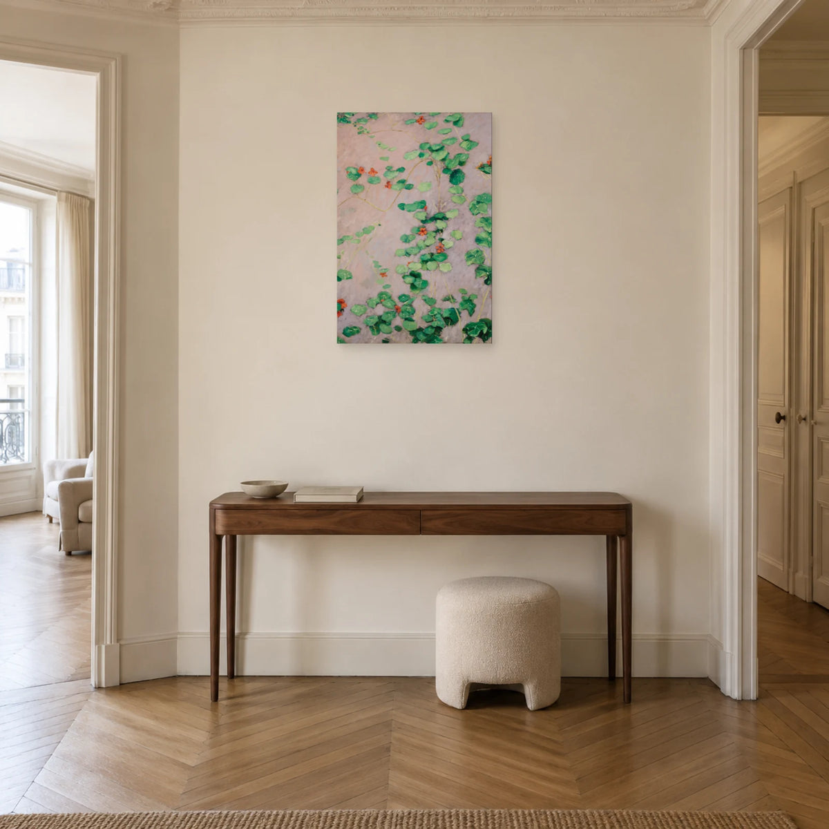 Tableau Capucines de Caillebotte dans une entrée ou un couloir - Art Virtuoso