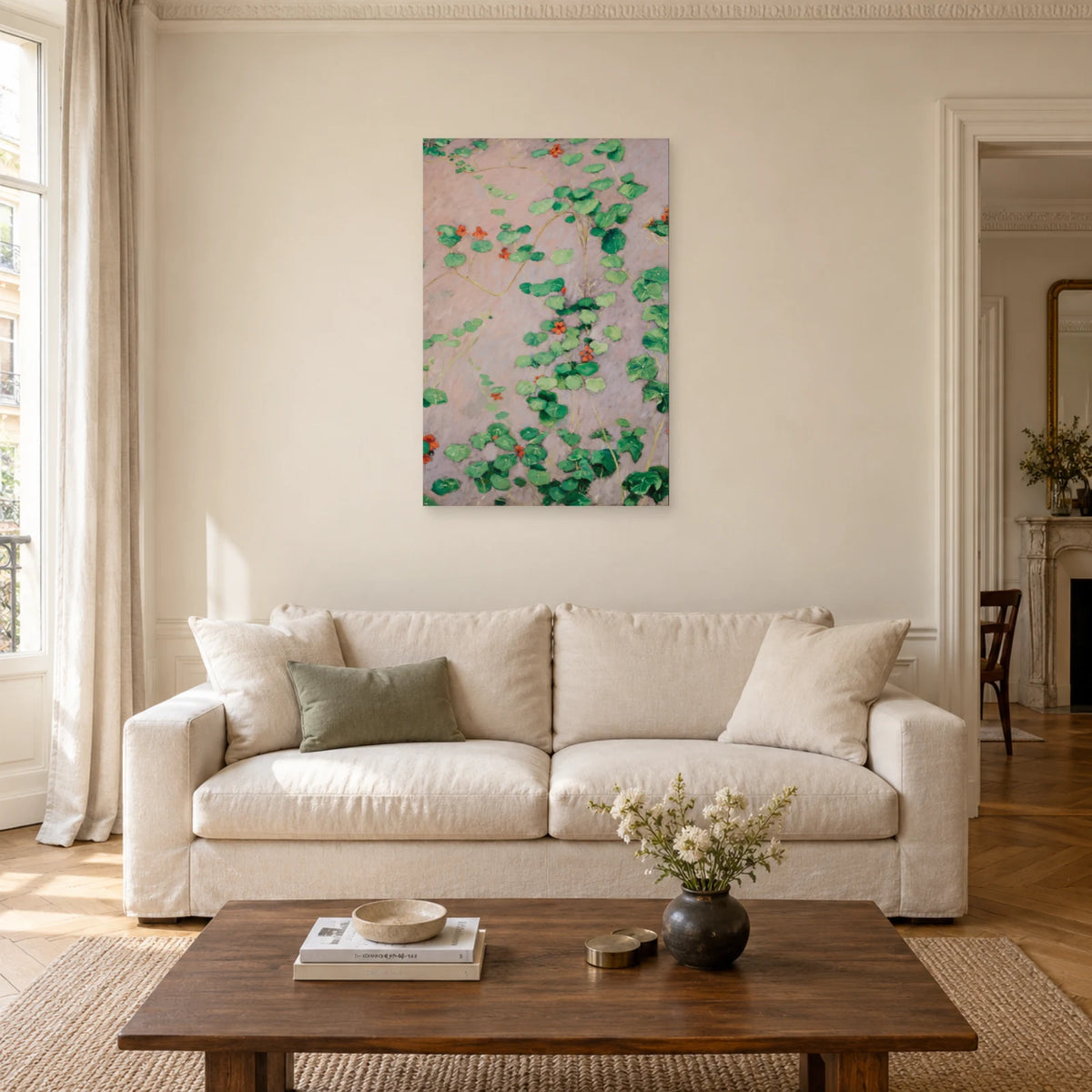 Tableau Capucines de Caillebotte dans un salon - Art Virtuoso