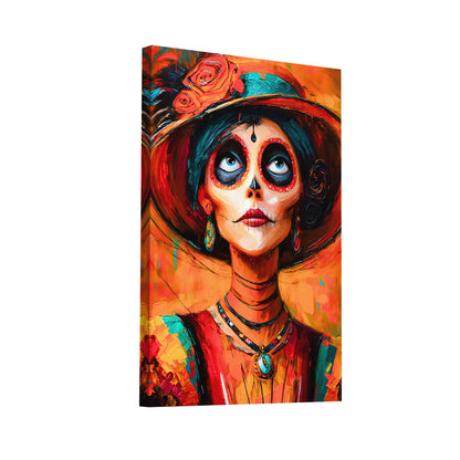 Product Hero 3D WebP Tableau Catrina Mexicaine – Élégance Colorée et Âme du Día de los Muertos - Art Virtuoso