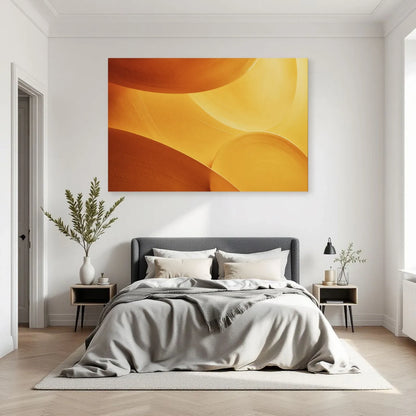 Tableau horizontal à arcs jaunes dans une chambre épurée Art Virtuoso