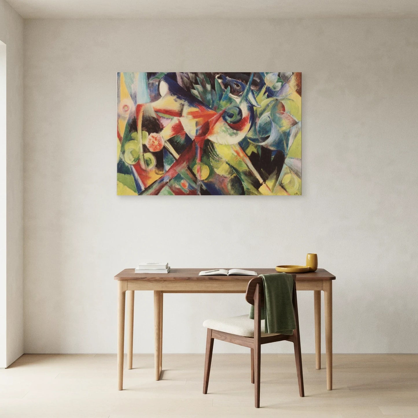 Tableau Cerf dans le jardin fleuri – Franz Marc dans un bureau - Art Virtuoso