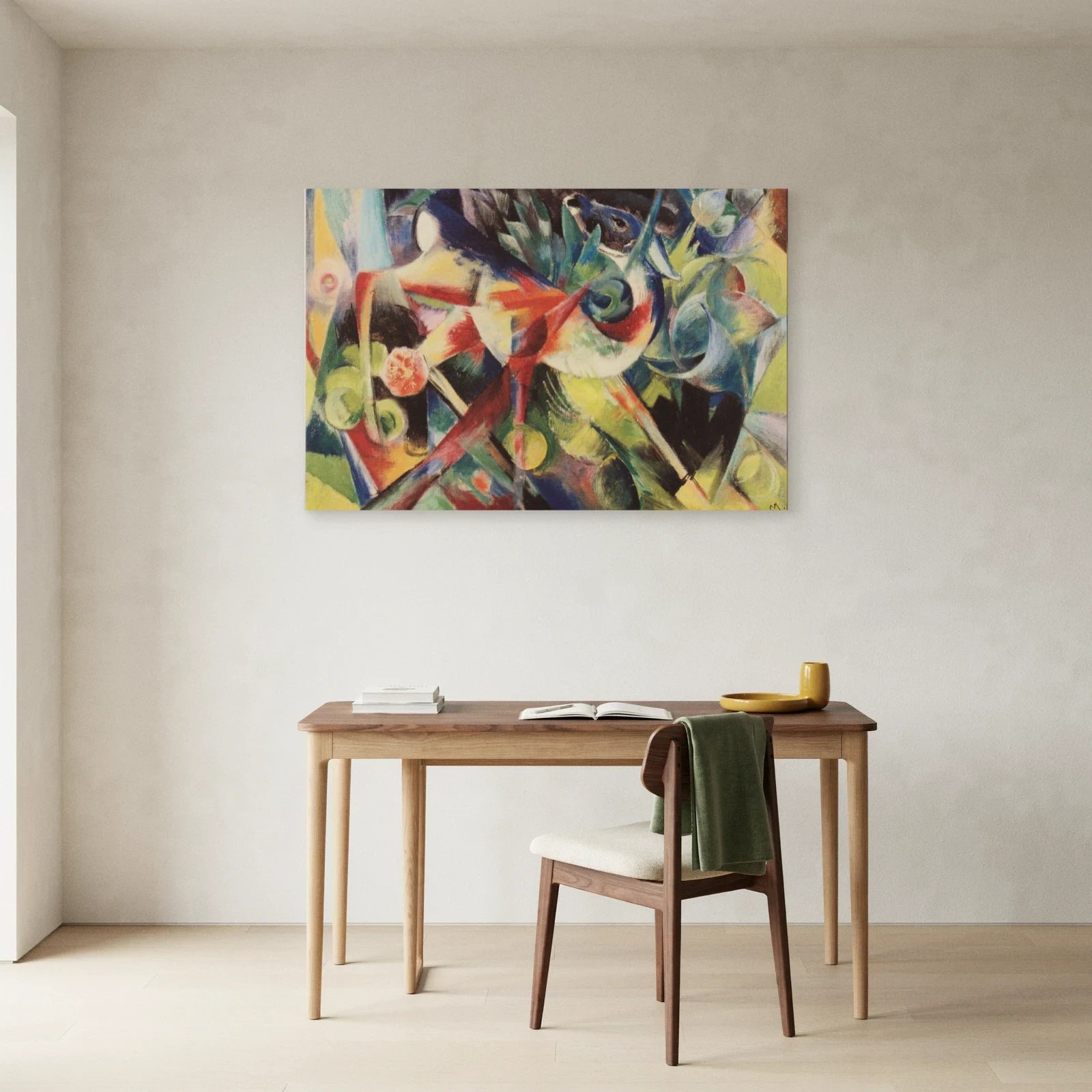 Tableau Cerf dans le jardin fleuri – Franz Marc dans un bureau - Art Virtuoso