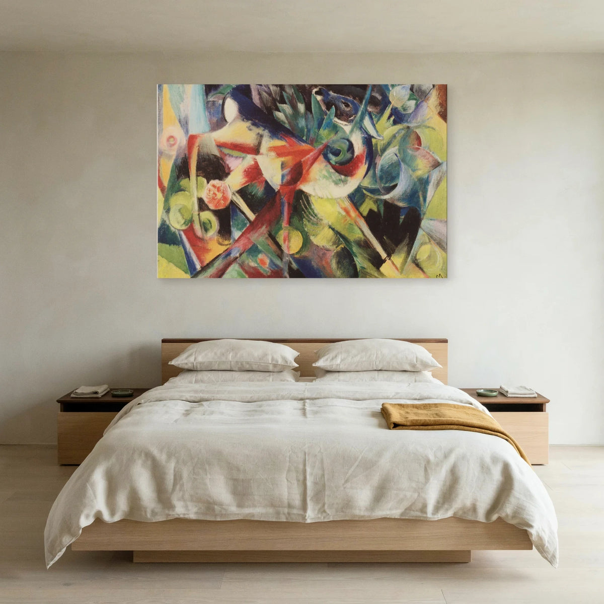Tableau Cerf dans le jardin fleuri – Franz Marc dans une chambre - Art Virtuoso