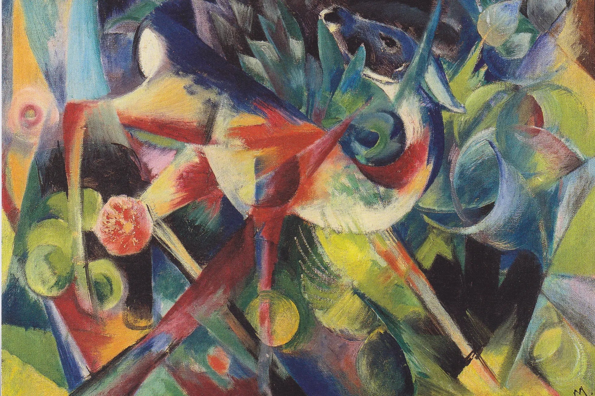 Cerf dans le jardin fleuri de Franz Marc – toile format S