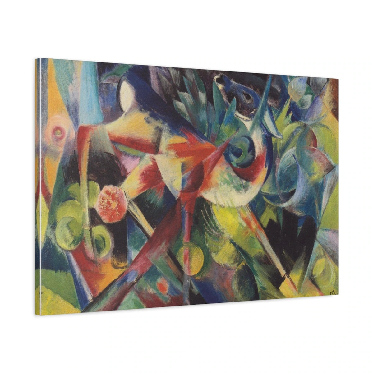 Tableau Cerf dans le jardin fleuri – Franz Marc - toile 3D avec bords imprimés - Art Virtuoso