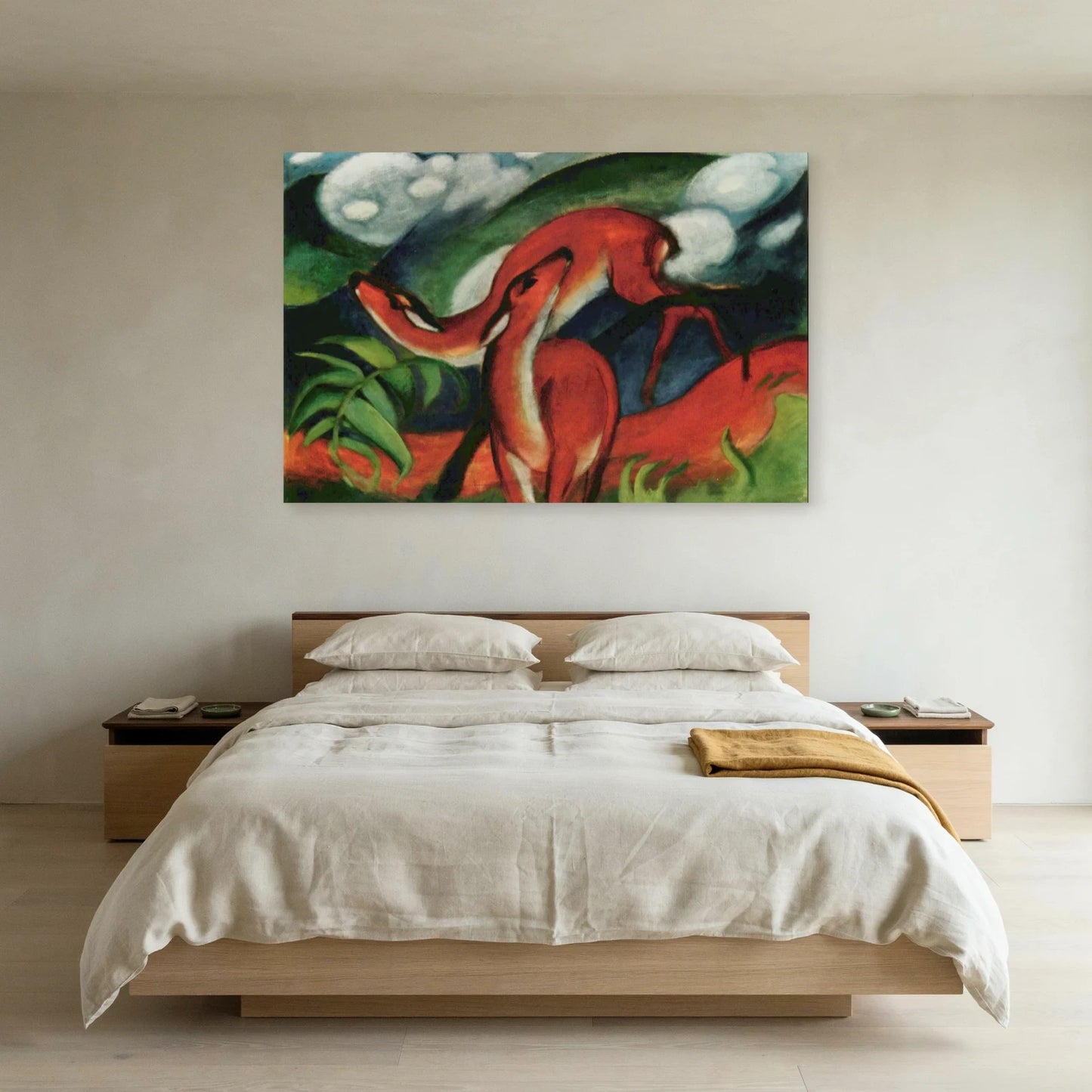 Tableau Cerfs rouges II – Franz Marc dans une chambre - Art Virtuoso