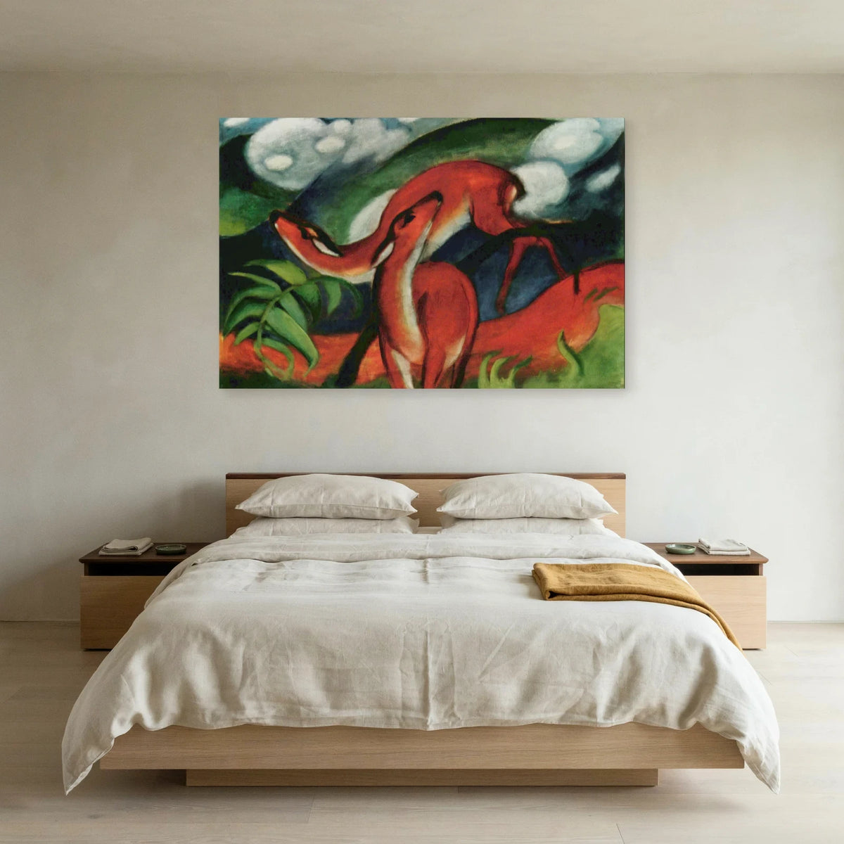 Tableau Cerfs rouges II – Franz Marc dans une chambre - Art Virtuoso