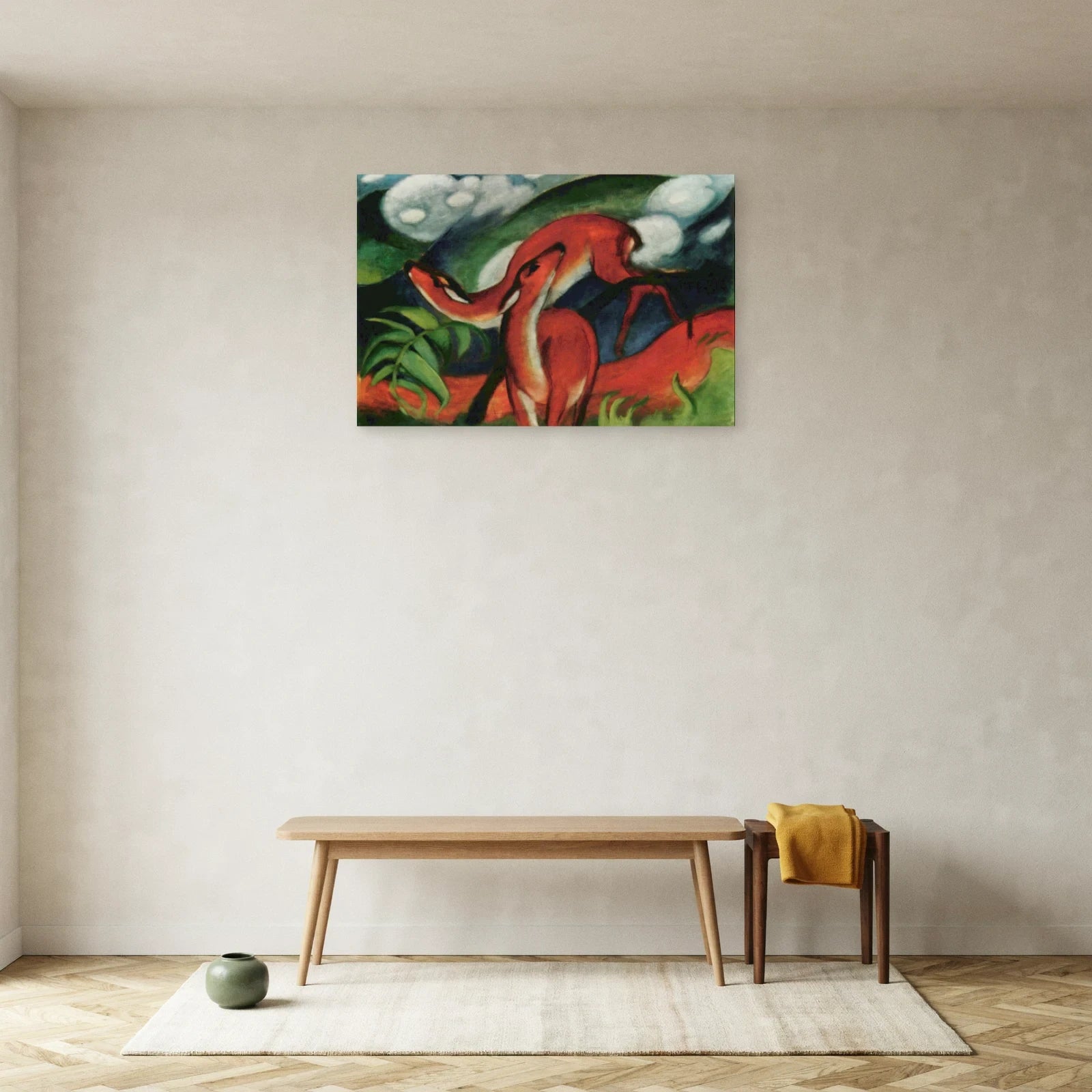 Tableau Cerfs rouges II – Franz Marc dans une entrée ou un couloir - Art Virtuoso