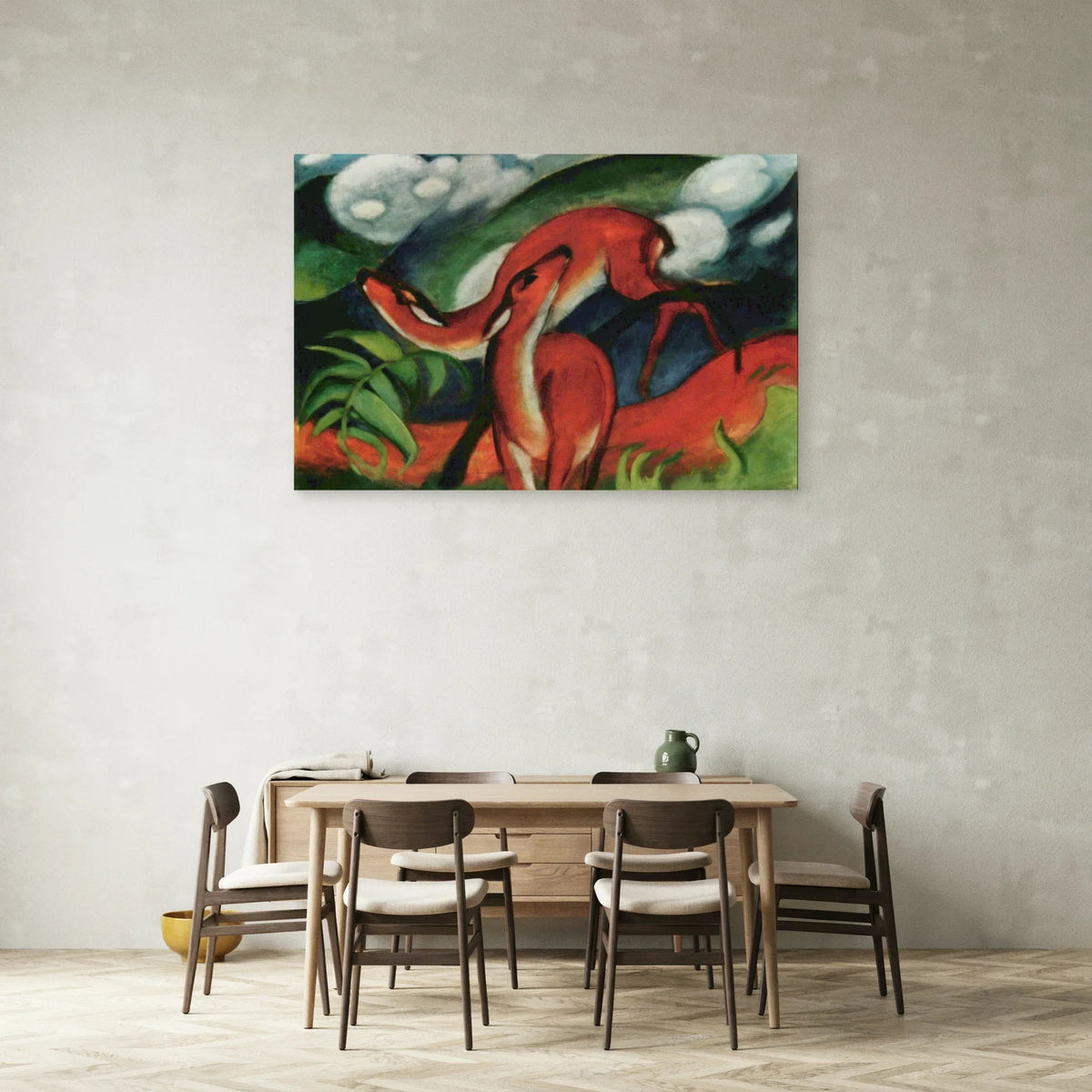 Tableau Cerfs rouges II – Franz Marc dans une salle à manger - Art Virtuoso