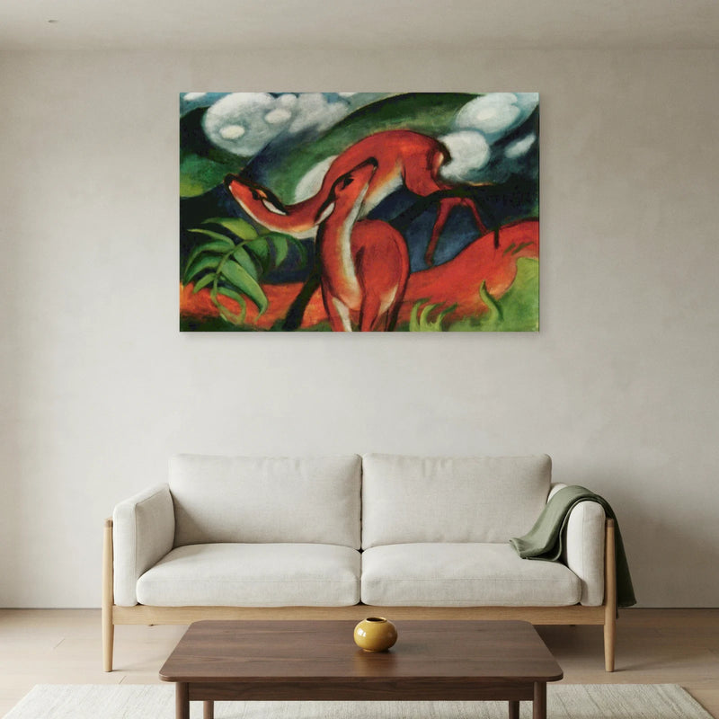 Franz Marc Red Deer II colourful canvas reproduction