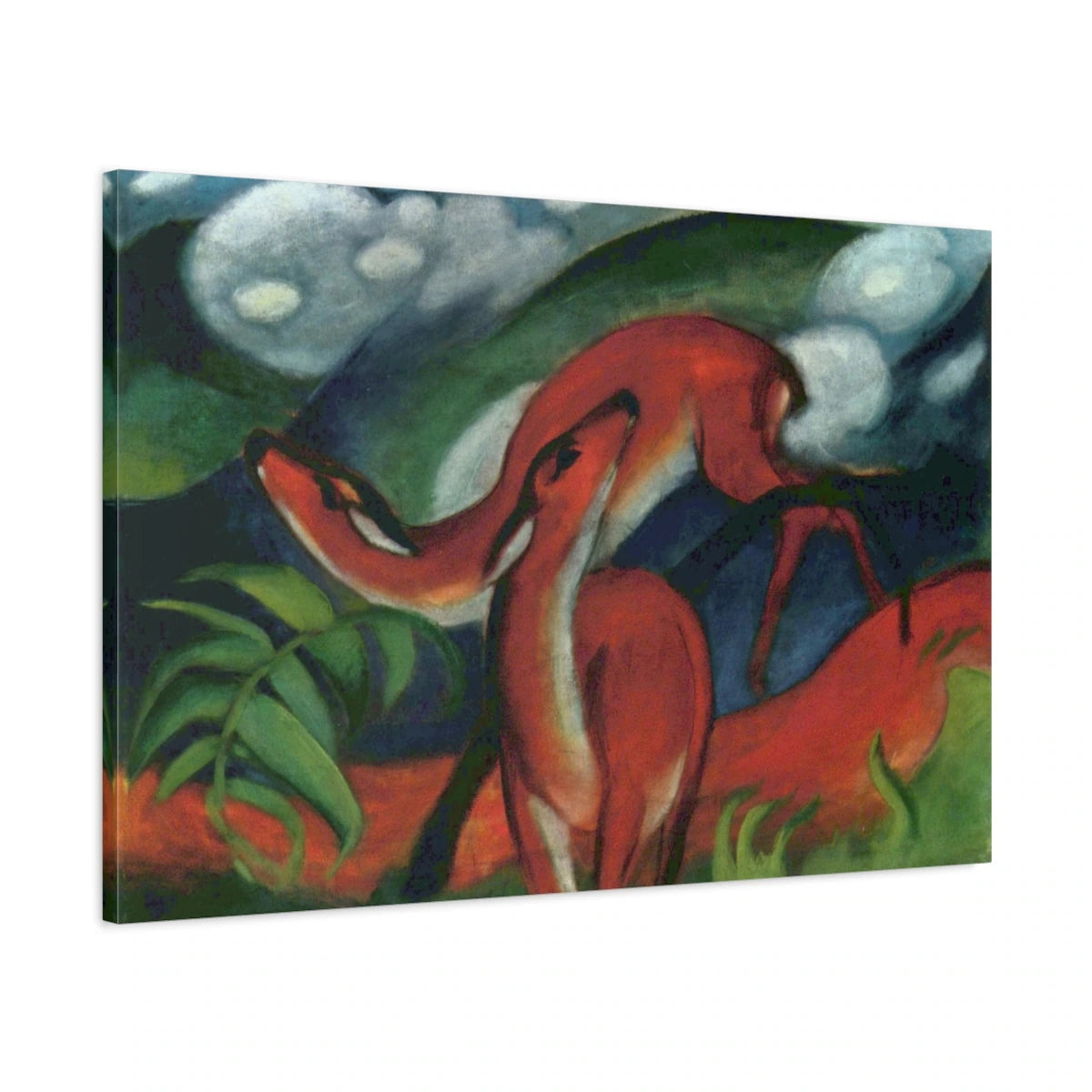 Tableau Cerfs rouges II – Franz Marc - toile 3D avec bords imprimés - Art Virtuoso