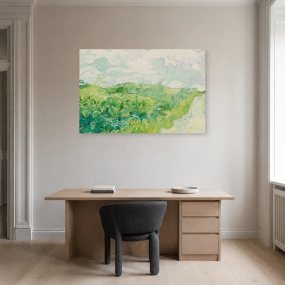 Tableau Champs de blé verts, Auvers – Vincent van Gogh dans un bureau - Art Virtuoso