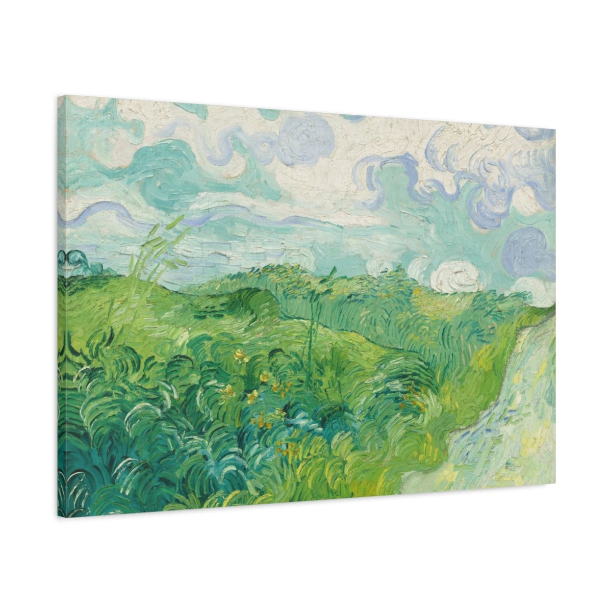 Tableau Champs de blé verts, Auvers – Vincent van Gogh - toile 3D avec bords imprimés - Art Virtuoso
