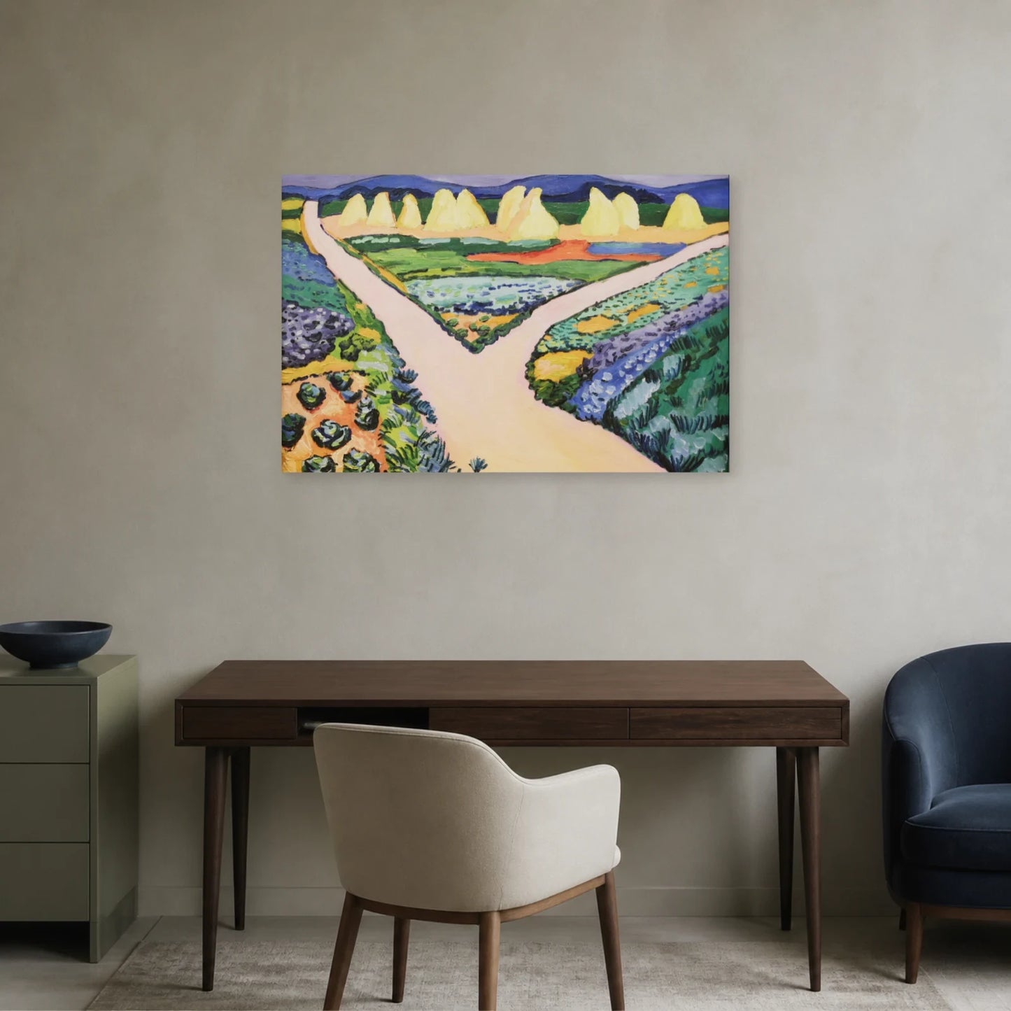 Tableau Champs potagers – August Macke dans un bureau - Art Virtuoso