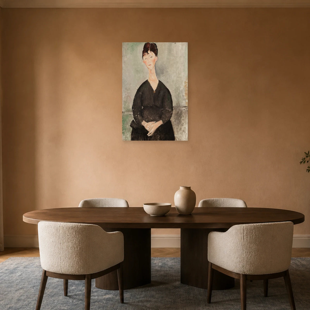 Tableau Chanteuse de café – Amedeo Modigliani dans une salle à manger - Art Virtuoso