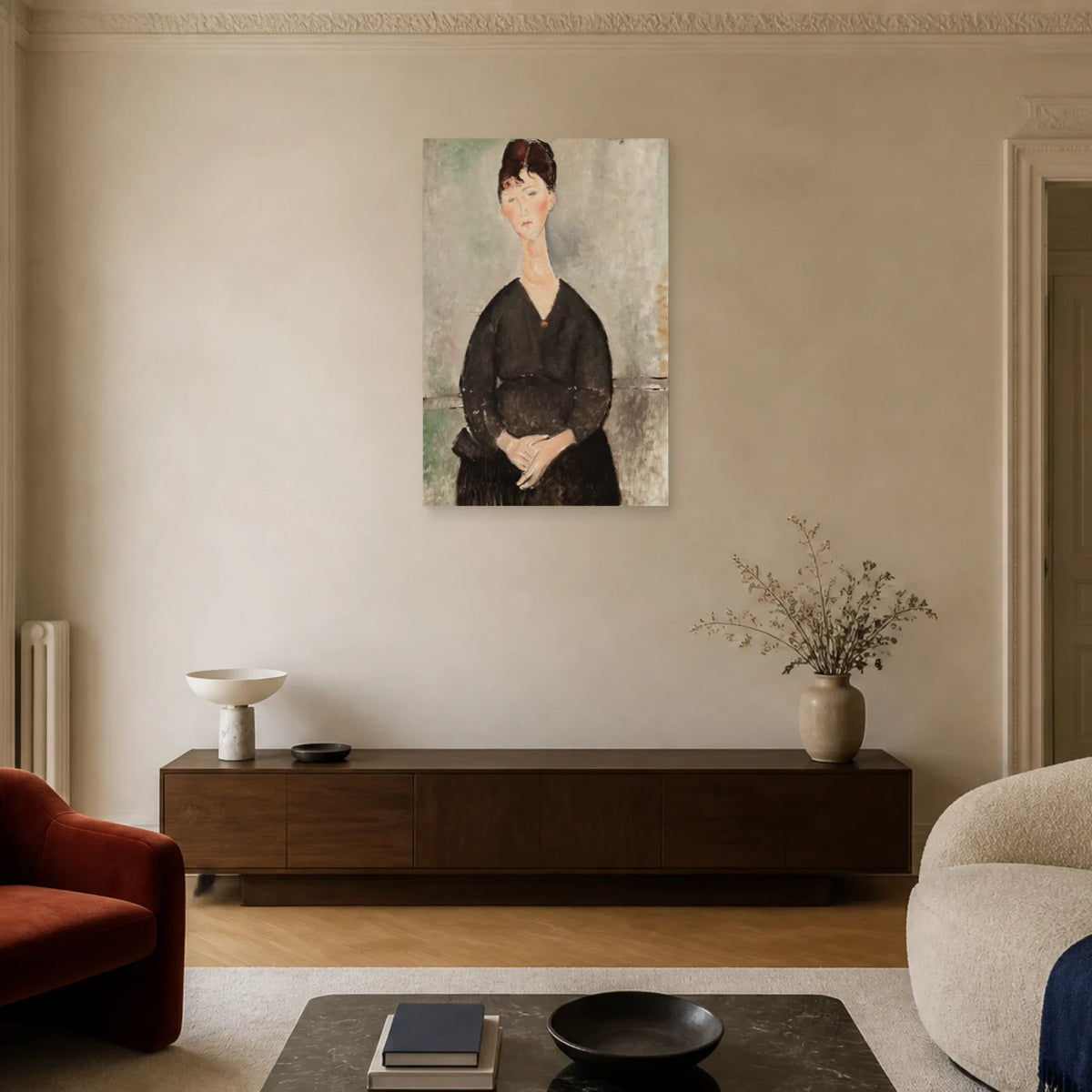 Tableau Chanteuse de café – Amedeo Modigliani dans un salon - Art Virtuoso