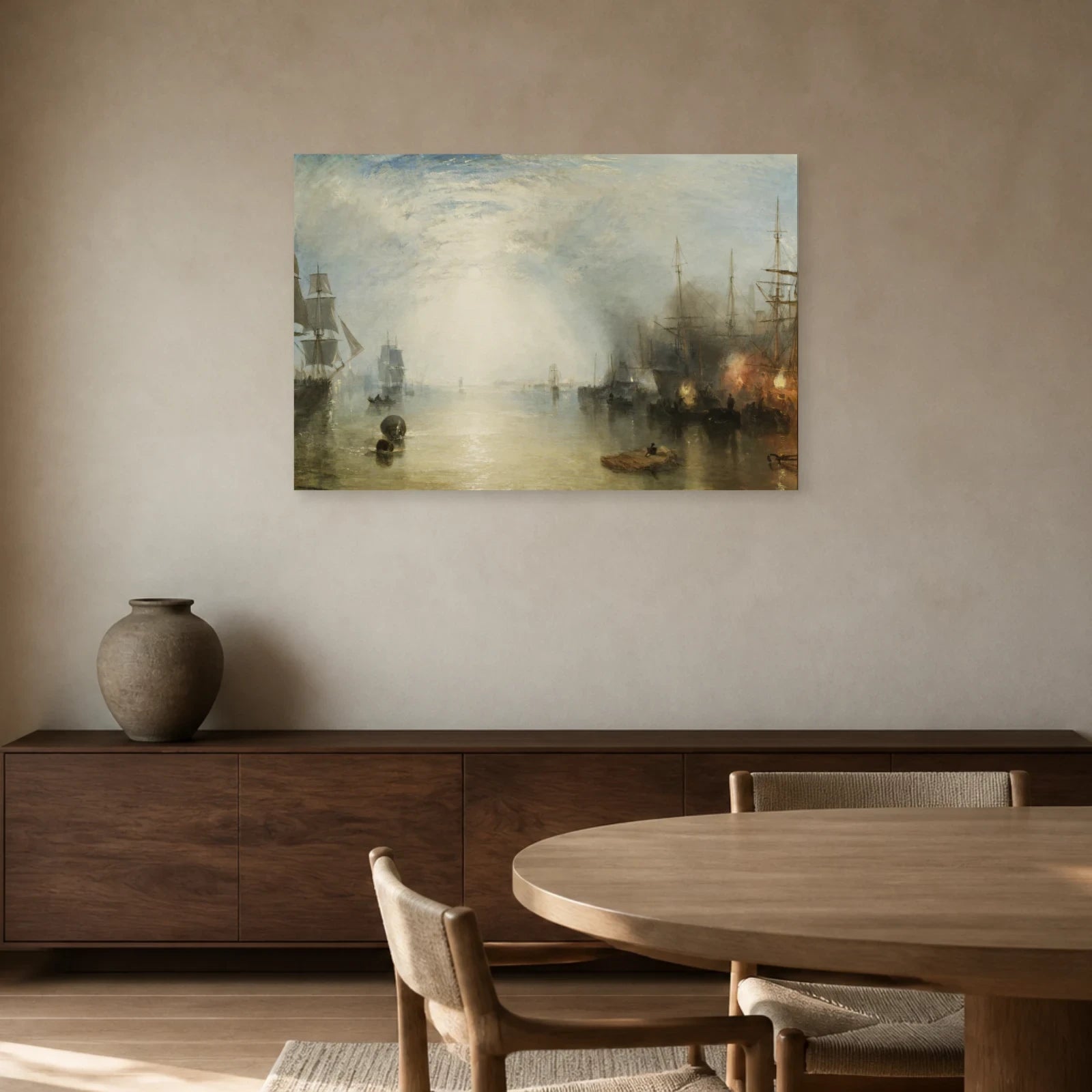 Tableau Chargeurs de charbon au clair de lune – William Turner dans une salle à manger - Art Virtuoso