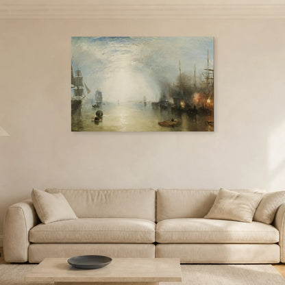 Tableau Chargeurs de charbon au clair de lune – William Turner dans un salon - Art Virtuoso
