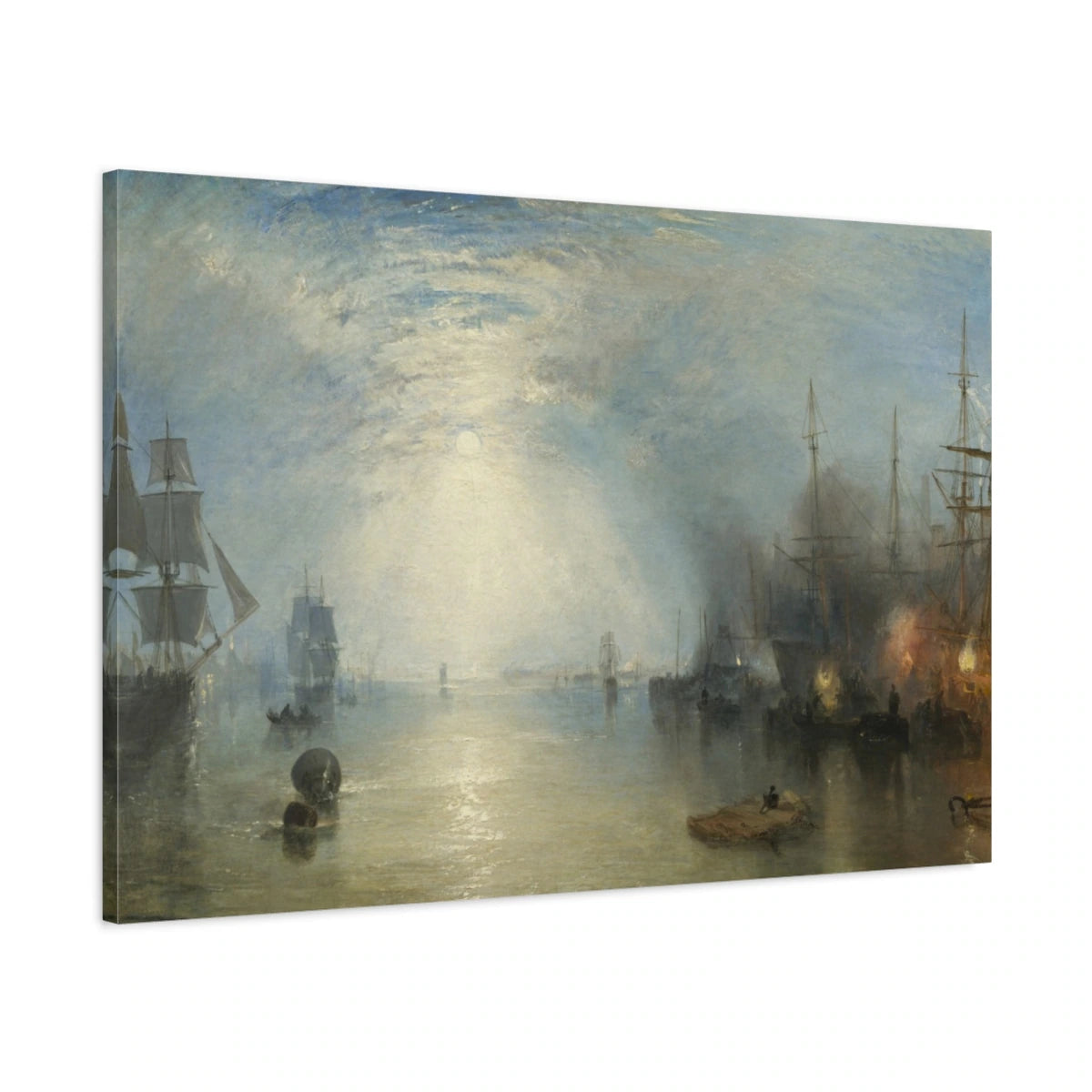 Tableau Chargeurs de charbon au clair de lune – William Turner - toile 3D avec bords imprimés - Art Virtuoso