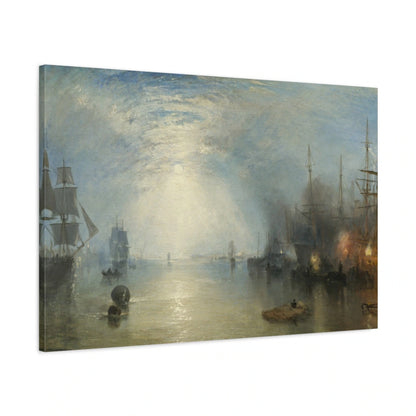 Tableau Chargeurs de charbon au clair de lune – William Turner - toile 3D avec bords imprimés - Art Virtuoso
