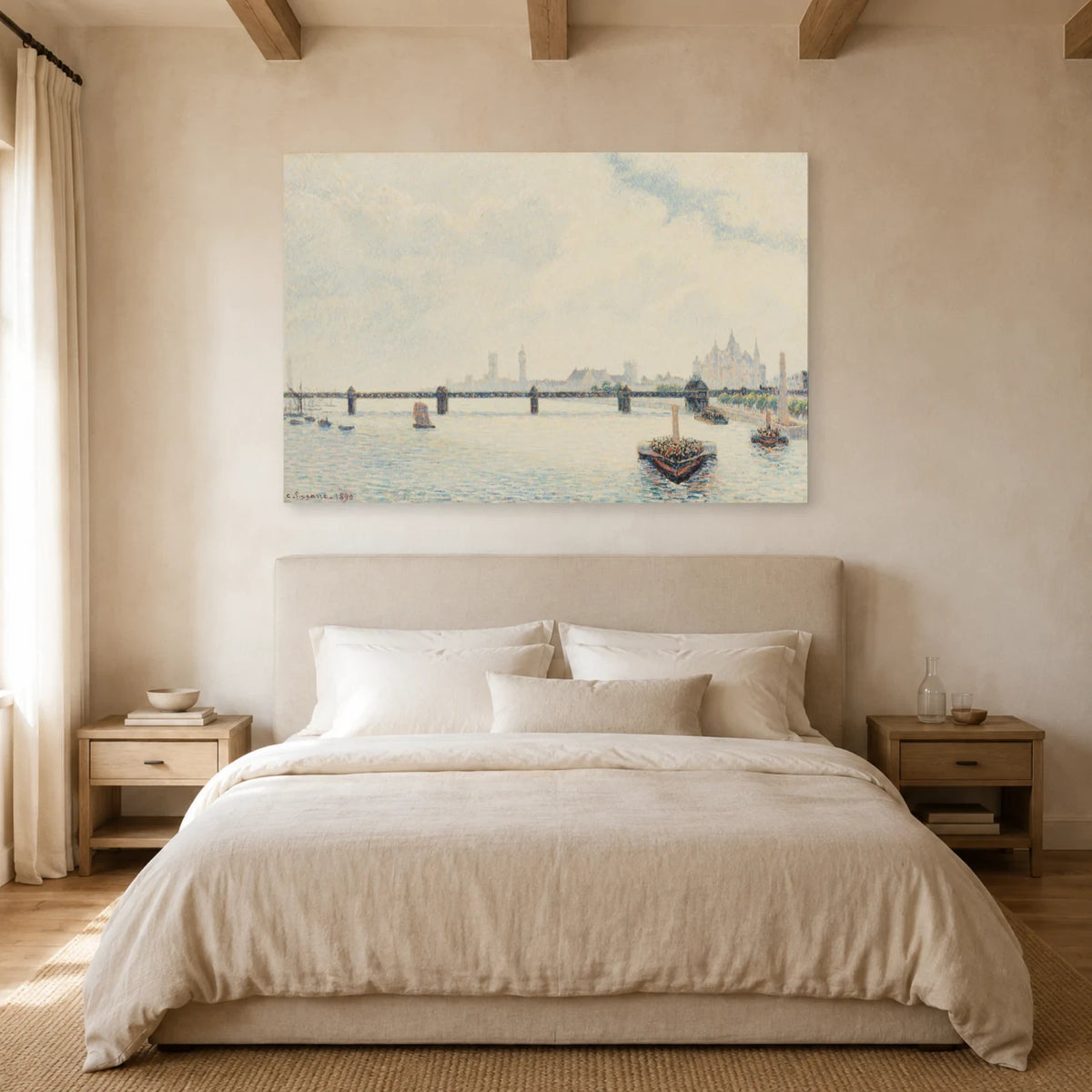 Tableau Charing Cross Bridge, Londres – Camille Pissarro dans une chambre - Art Virtuoso