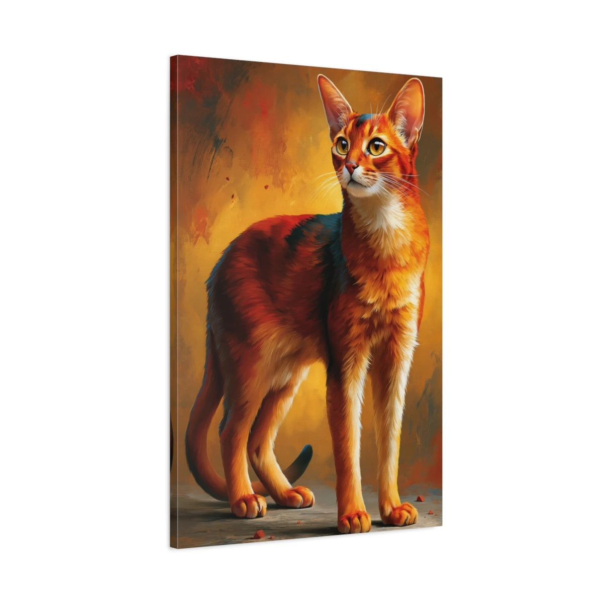 Tableau Chat Abyssin - Feu du Désert - toile avec bords imprimés - Art Virtuoso