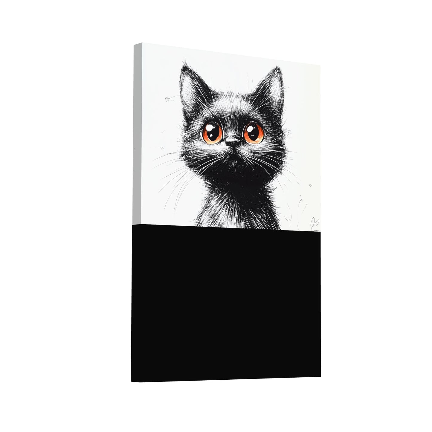 Product Hero 3D WebP Tableau Chat Dessin - Regard d'Innocence - Art Virtuoso