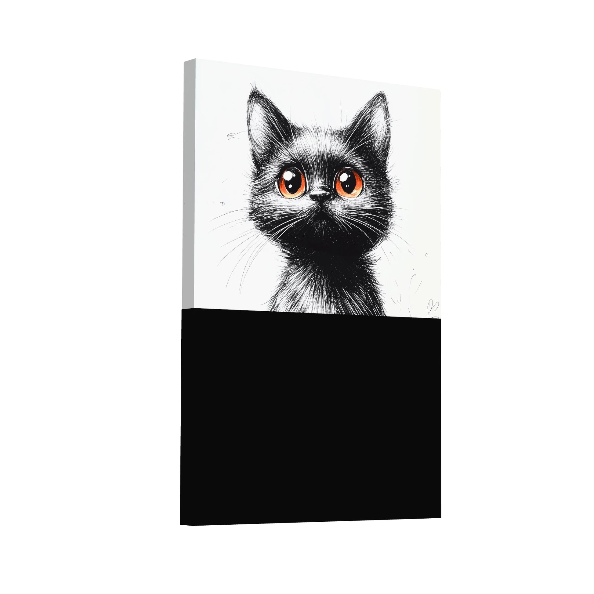 Product Hero 3D WebP Tableau Chat Dessin - Regard d'Innocence - Art Virtuoso