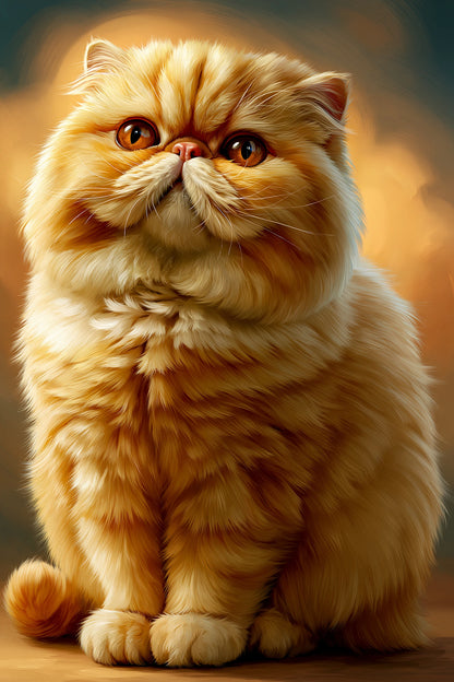 Tableau Chat Exotic Shorthair - Douceur Abricot - format M - Art Virtuoso