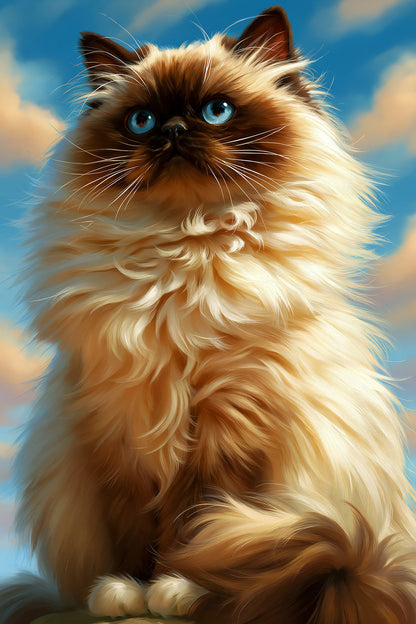 Tableau Chat Himalayen - Neige Chocolat - format L - Art Virtuoso