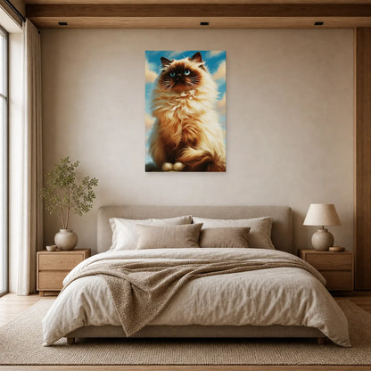 Tableau Chat Himalayen - Neige Chocolat dans une chambre - Art Virtuoso