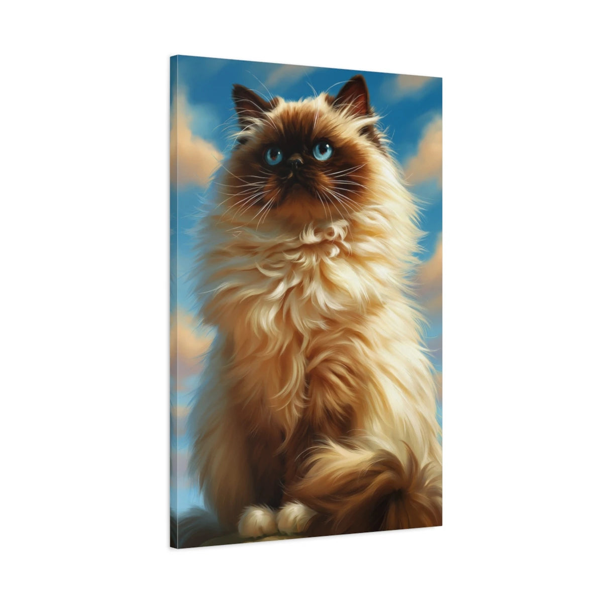 Tableau Chat Himalayen - Neige Chocolat - toile avec bords imprimés - Art Virtuoso