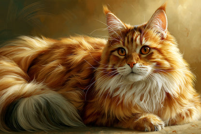 Tableau Chat Maine Coon - Roi des Brumes - format L - Art Virtuoso