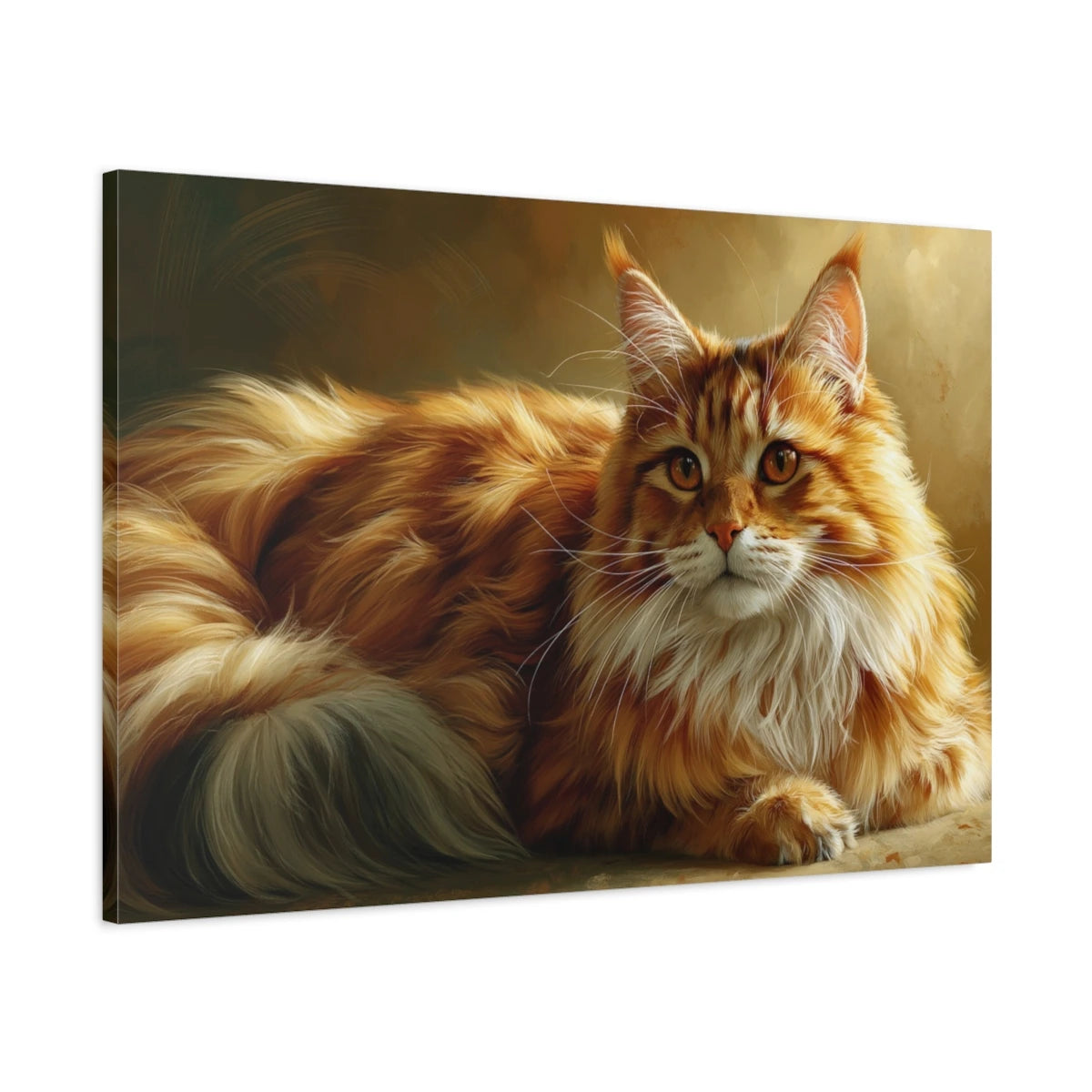 Tableau Chat Maine Coon - Roi des Brumes - toile avec bords imprimés - Art Virtuoso
