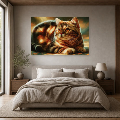Tableau Chat Manx - Rondeur Sauvage dans une chambre - Art Virtuoso