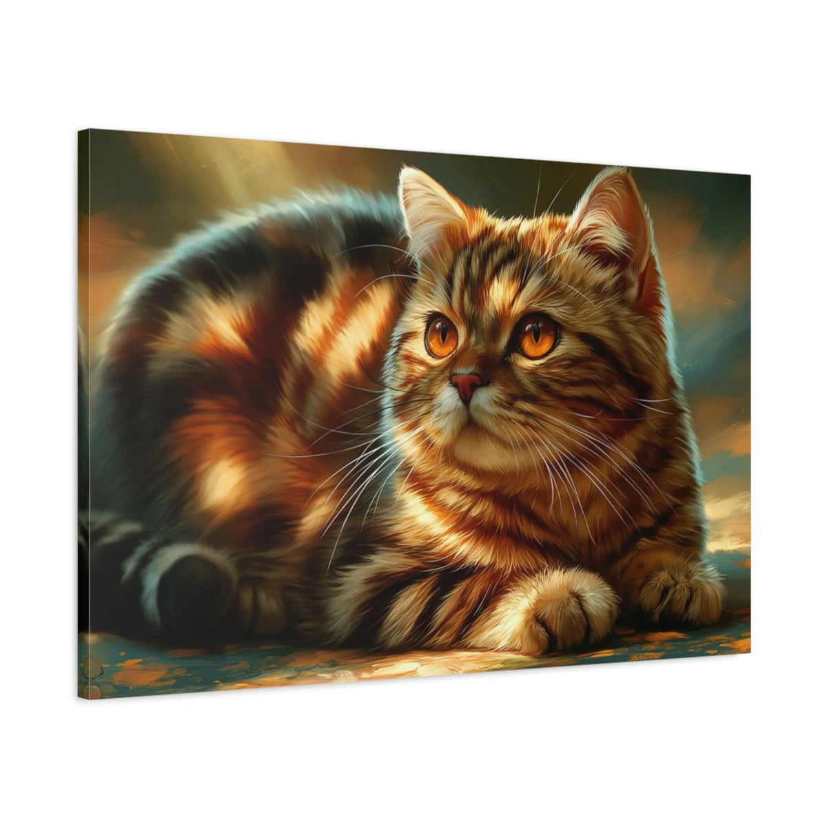 Tableau Chat Manx - Rondeur Sauvage - toile avec bords imprimés - Art Virtuoso