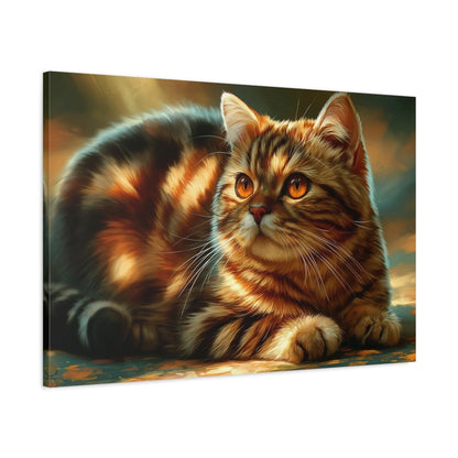 Tableau Chat Manx - Rondeur Sauvage - toile avec bords imprimés - Art Virtuoso