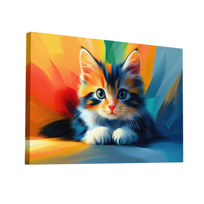 Product Hero 3D WebP Tableau Chat Mignon - Chaton Joueur - Art Virtuoso