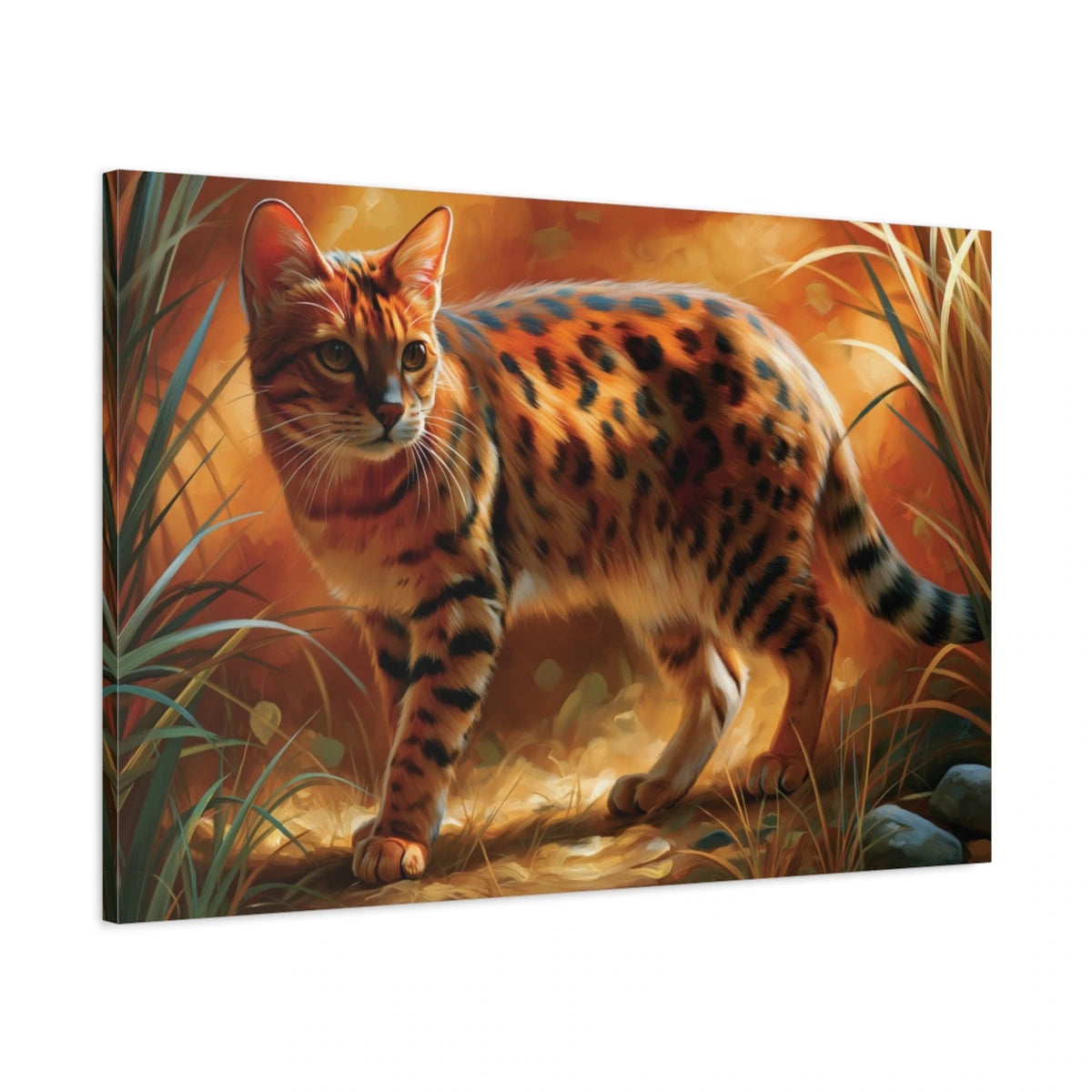 Tableau Chat Ocicat - Taches de Cannelle - toile avec bords imprimés - Art Virtuoso