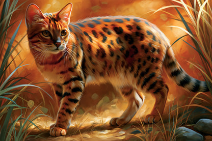 Tableau Chat Ocicat - Taches de Cannelle - format XL - Art Virtuoso