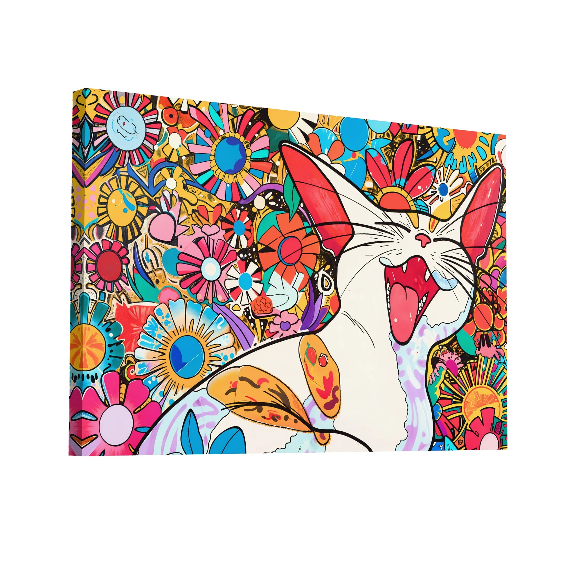 Product Hero 3D WebP Tableau Chat - Pop Art Superflat - Art Virtuoso