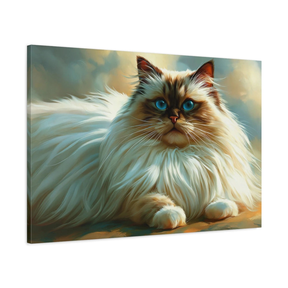 Tableau Chat Ragdoll Bleu - Calme Perle - toile avec bords imprimés - Art Virtuoso