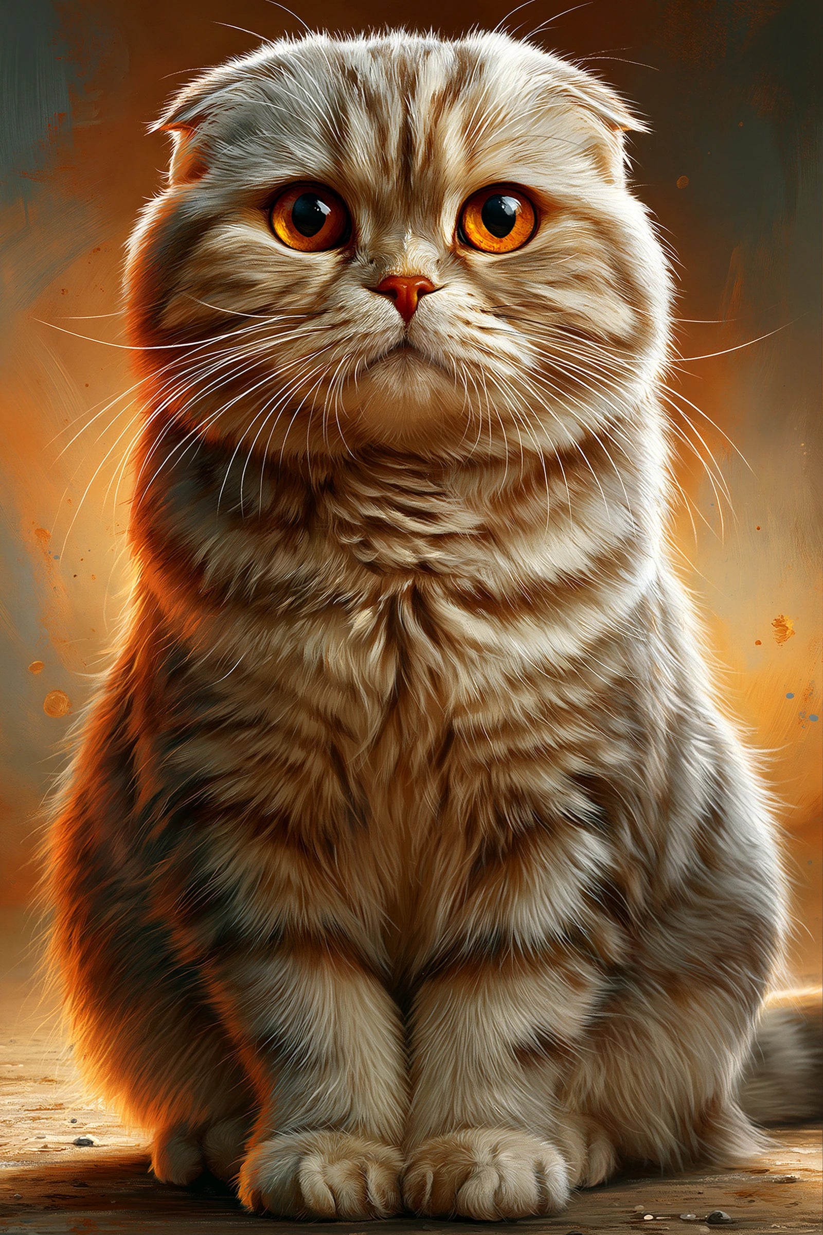 Tableau Chat Scottish Fold - Regard Rond - format XXL - Art Virtuoso